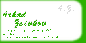 arkad zsivkov business card